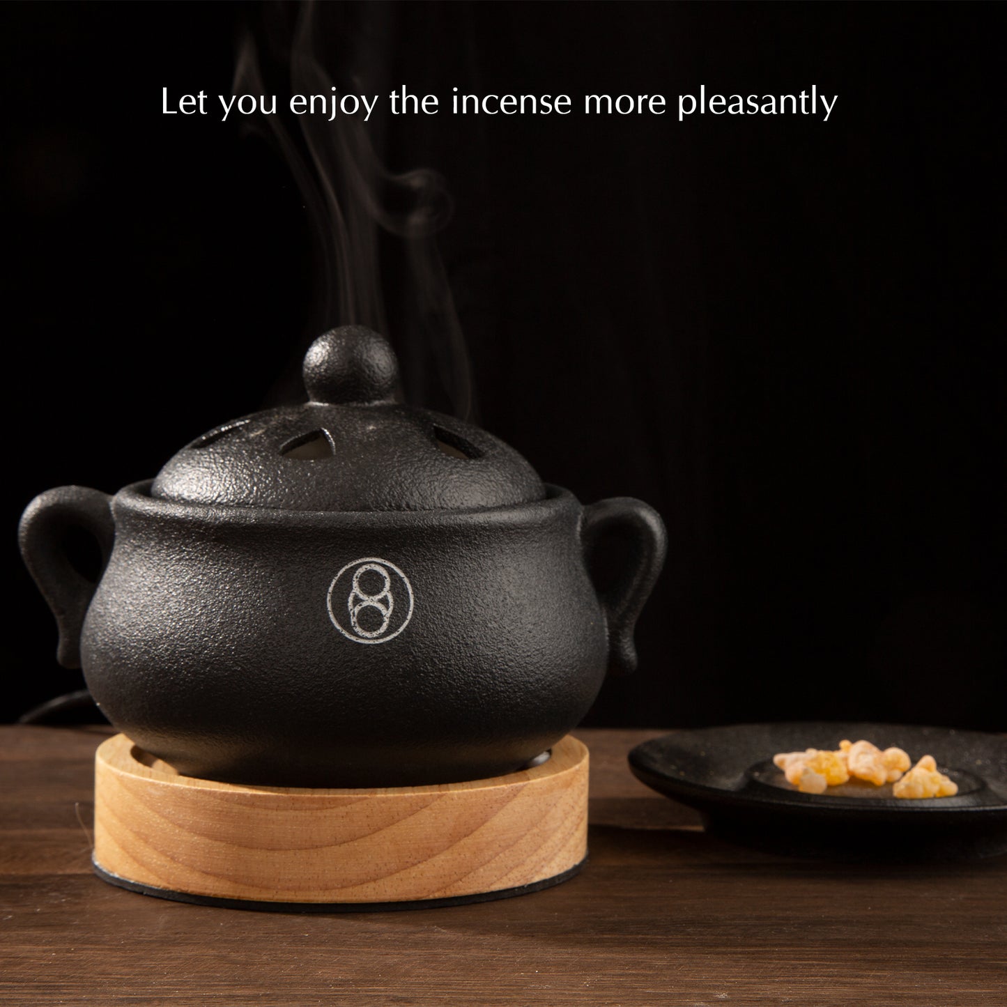 SunOverMoon Electric Incense Burner with Timer, Frankincense Resin Burner, Oud Bakhoor Burner, Charcoal Free Quick How-to, Made Easy, No Open Flame, Eliminate Fire Hazards, Safer